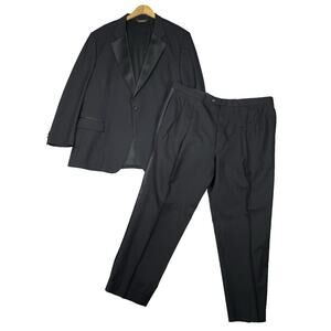 Jos A Bank Mens Tuxedo Suit Set 48R Jacket & 44L Pants Classic Formal